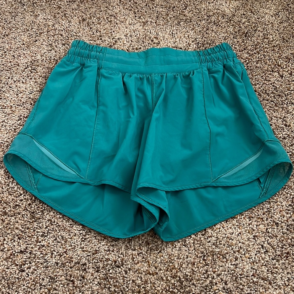 COPY - Lululemon, Hotty hot shorts, size 6, 4" inseam, storm teal